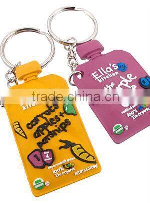 Promotional Gifts silicone keychain 2016 best selling customized logo 3d silicone keychain