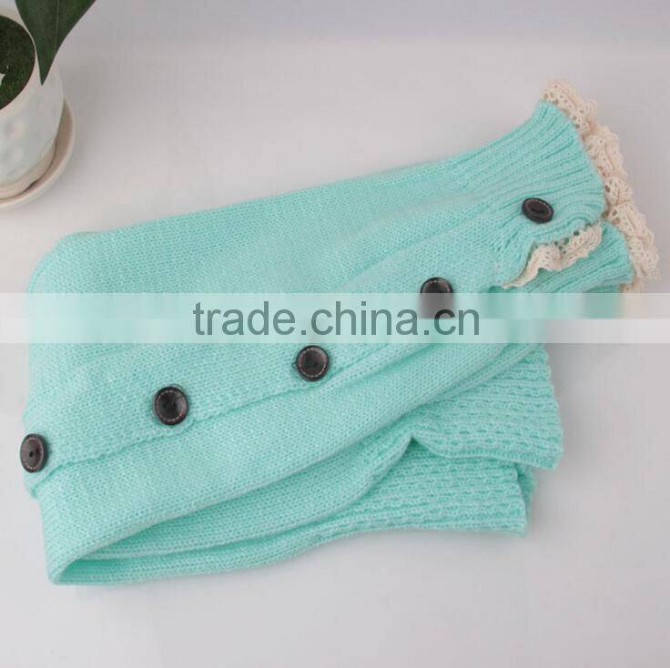 Boot cuff Leg warmer in colors with lace, knitted boot cuffs with button, knee high socks, boot topper, boot cuff accessories