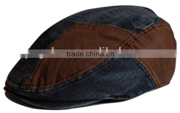 Sunny Shine customized washed denim hat black beret