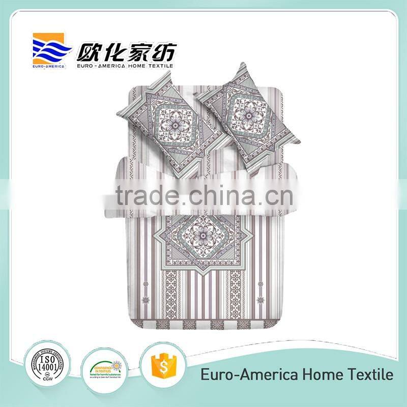 100% Cotton Hotel White Stripe Bed Sheet Bedding Set