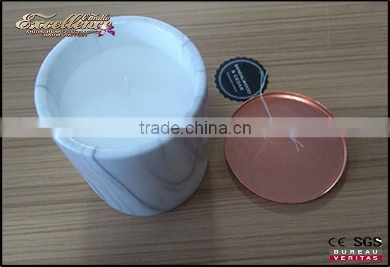 2016 decorative handmade soy wax ceramic scented candle with lid