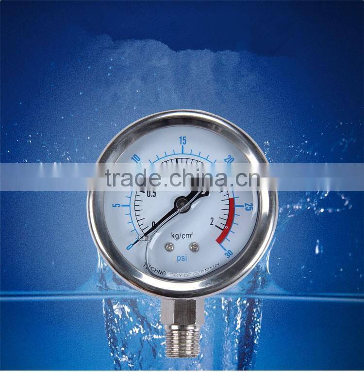 Stainless Steel Glycerine or Silicone Oil Filled Steam Boiler Dial Pressure Gauge