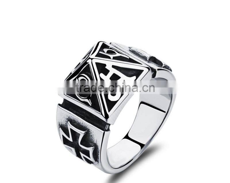 new products 2016 unique design Catholic religion stainless steel class ring for men