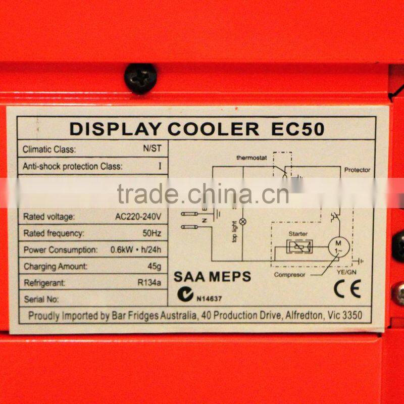 JGA Retro Style 1 Drawer 50L Mini Toolbox Refrigerator , Safe Fridge With 4 Wheels Visual Refrigerator