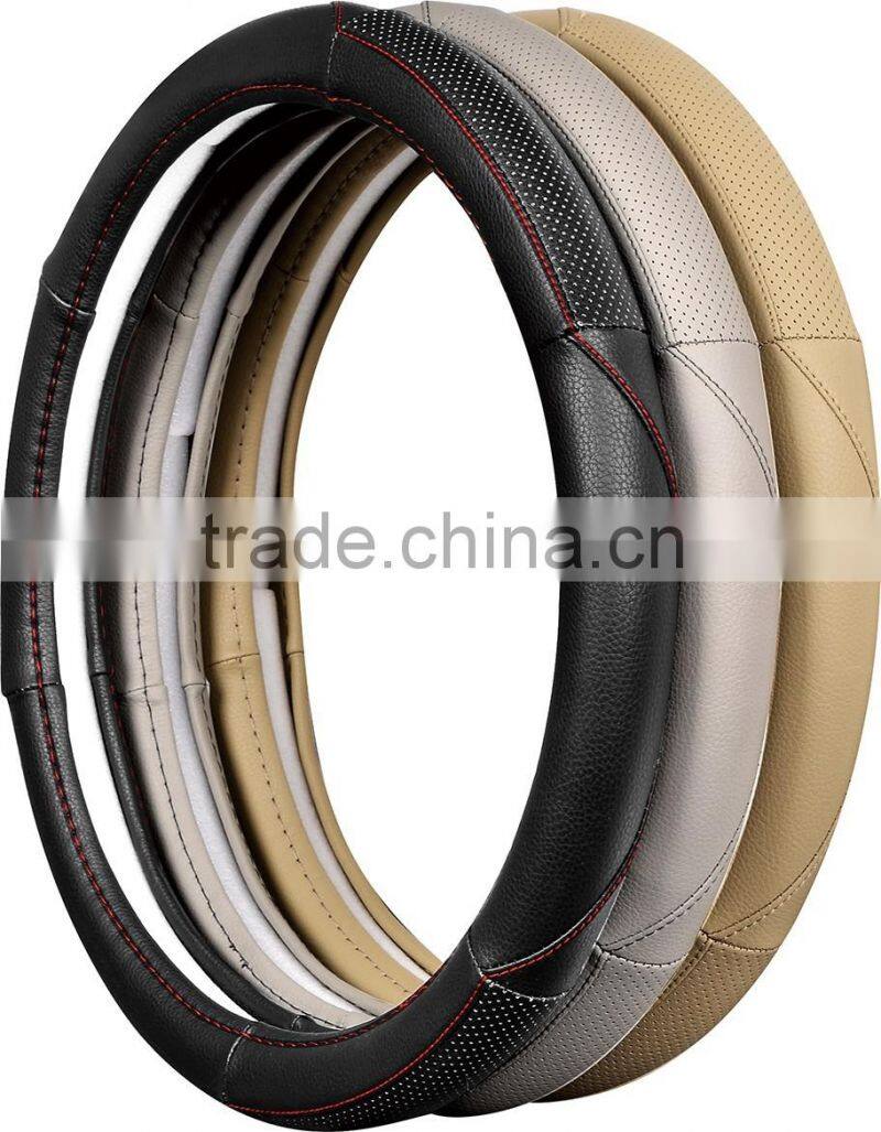 Hot Sell Pu Leather Car Steering Wheel Cover White rubber
