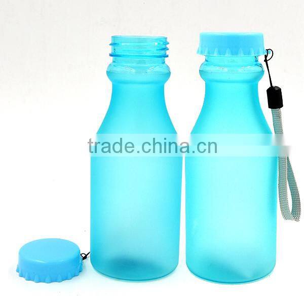 2016 Custom Brand Tritan Safe Frosted Custom Drink Bottle,Airtight Cap with Strap,BPA free