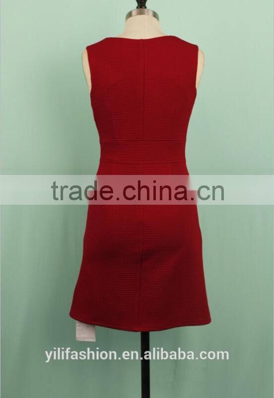 2016 A/W sleeveless red color bodyfit design fashion women formal dress