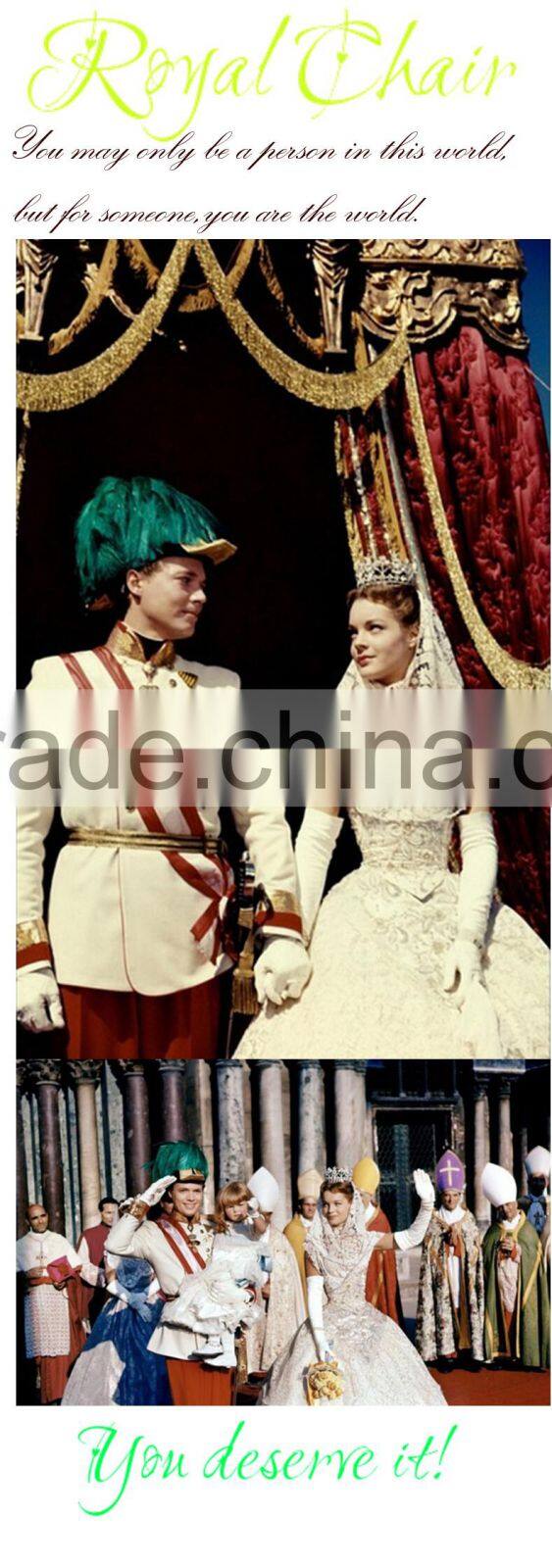 Silver Resin polycarbonate wedding dining banquet Royal chair