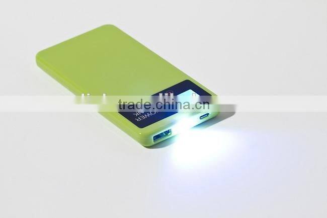 Private Mould Ultra Thin 6000mah Portable Power Bank with LCD Display Screen