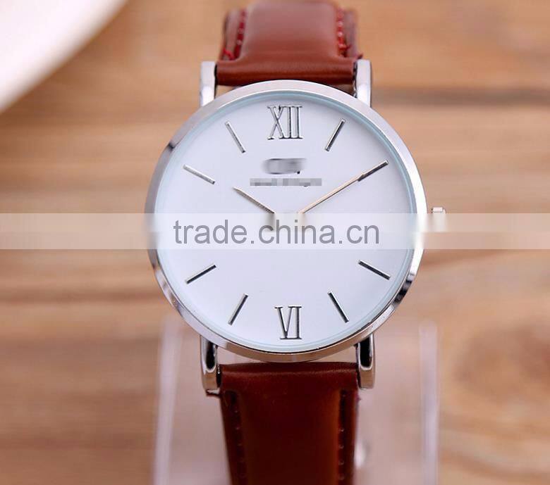 2016 top best selling fashion men gift leather band japan movement quartz watches