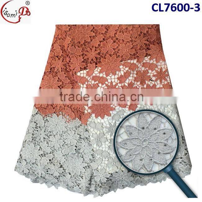 CL7600 Popular design good qualiy cord lace fabric, guirupre lace fabric for sale
