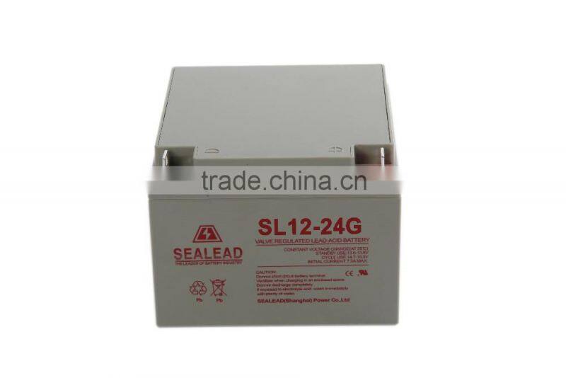 2016 china manufacturer 12v 24ah led emergency light gsm alarm system sealed lead-acid battery