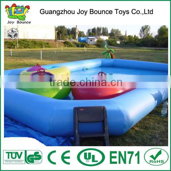customized giant swimming water pool with bumper boat inside , inflatable water pool for sales