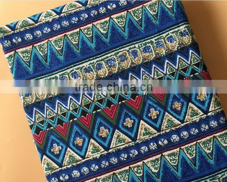 linen printed fabric national style table cloth pillow