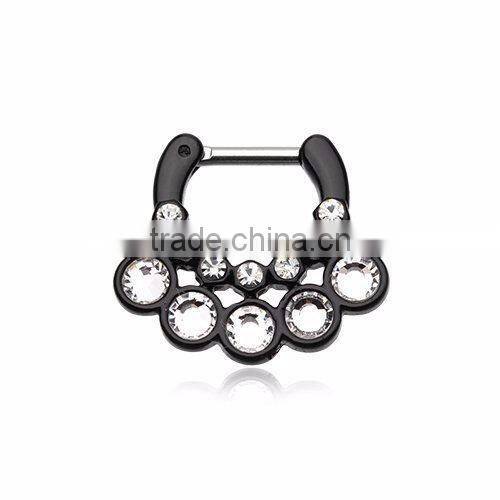 Black Septum Clicker Nose Belly Nipple