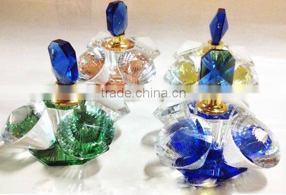 2015 Guangzhou colorful custom perfume bottles, painted perfume glass bottle