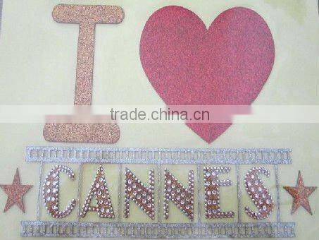 glitter iron on rhinestone maple leaf design