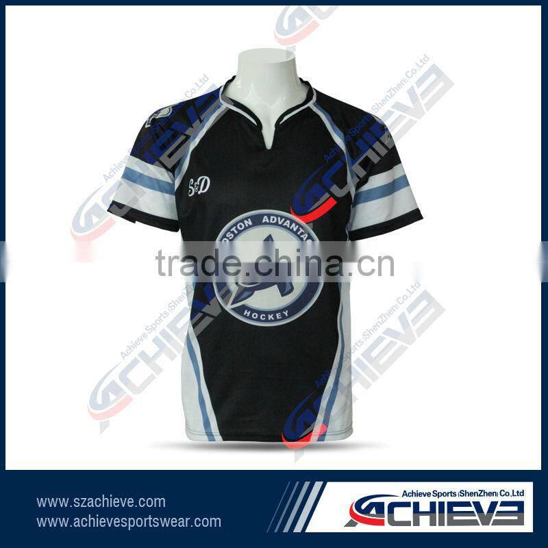plain black mens Rugby jersey