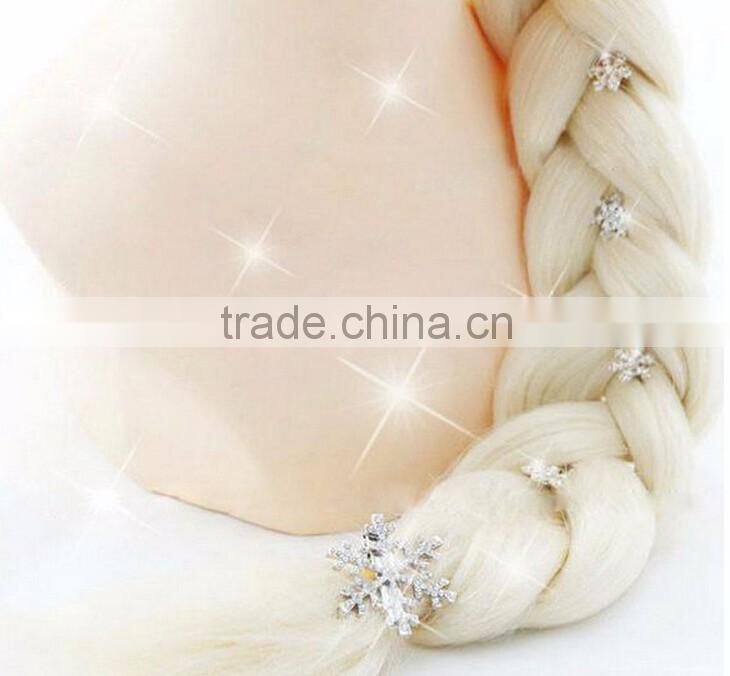 Fancy Frozen Elsa Snow Shape Alloy Snow Hair Clips