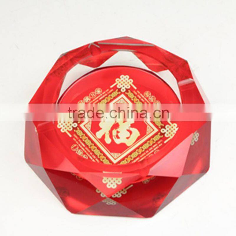 Modern Octagonal Blue antique rectangle Glass Ashtray For Home