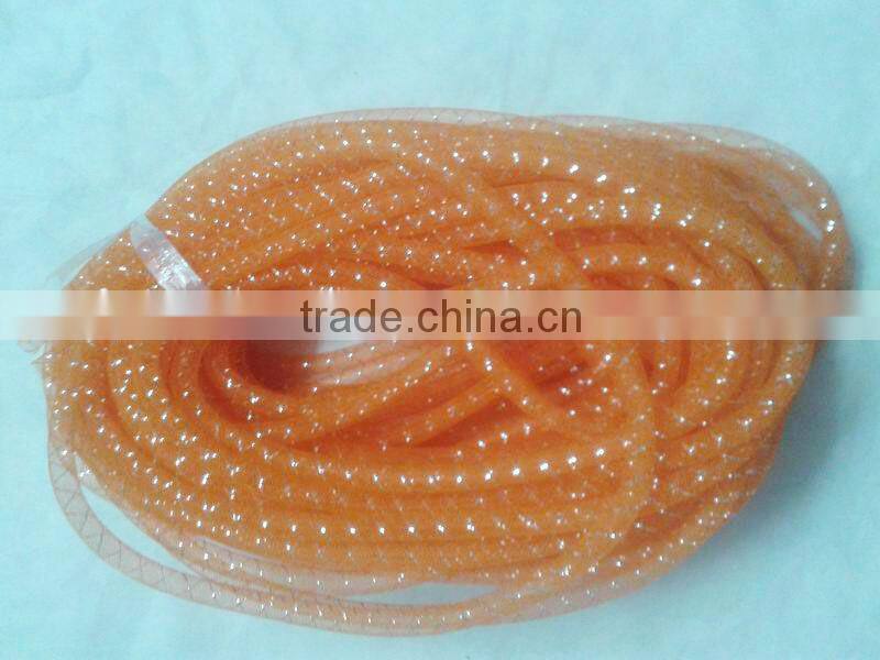 HOT SALE! 16mm Purple Nylon Mesh Tube Woven Ribbon for Valentines Present Wrapping Decorations