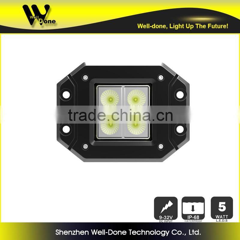 light dancer 12w led square work light, surface or flush mount off road LED light, 4X4 led work lamp