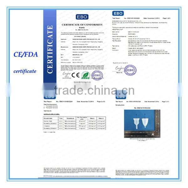 lady like medical used silicone menstrual cup soft and foldable