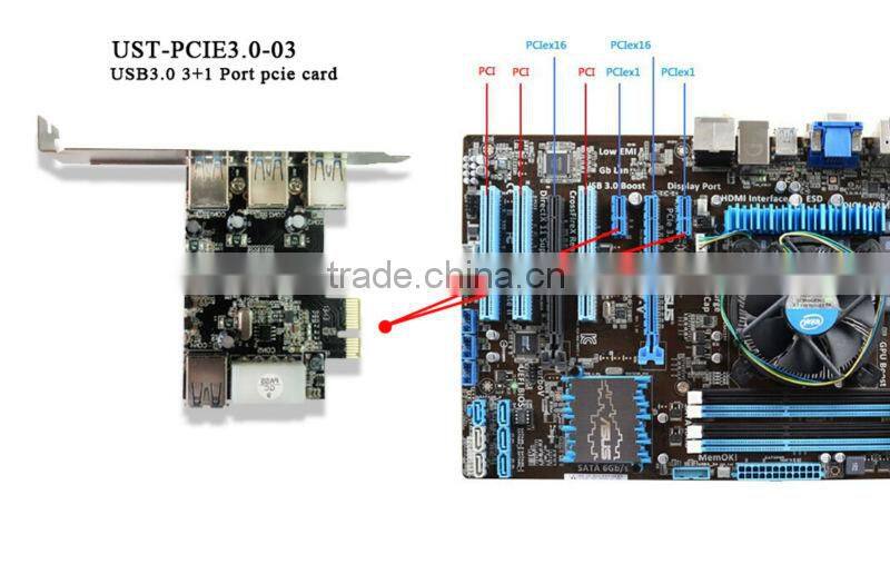 USB3.0 3+1 Port pcie card 3 External USB 3.0 Port 1 Internal USB 3.0 Port