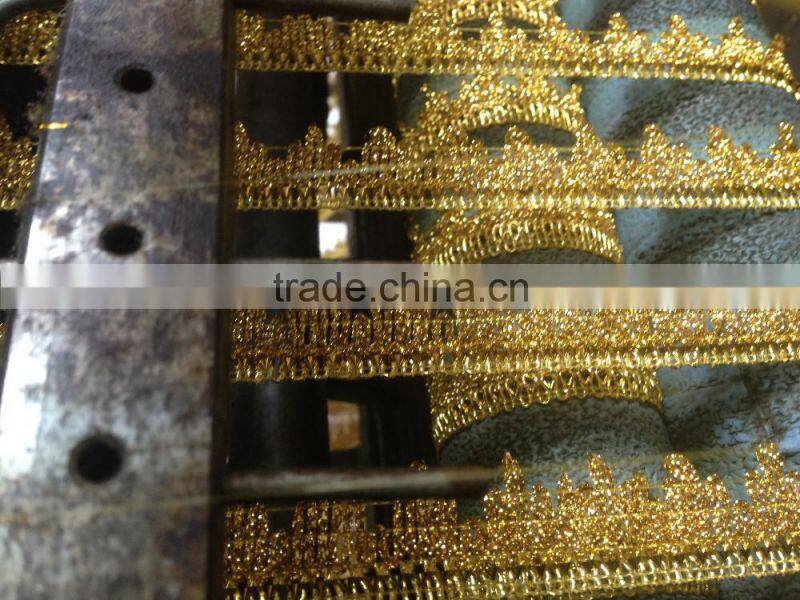 high quality fashion curtain sewing silver lurex silvery lace trimming