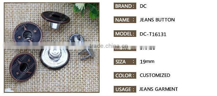 Ecofriendly antique copper double pin jeans button denim button