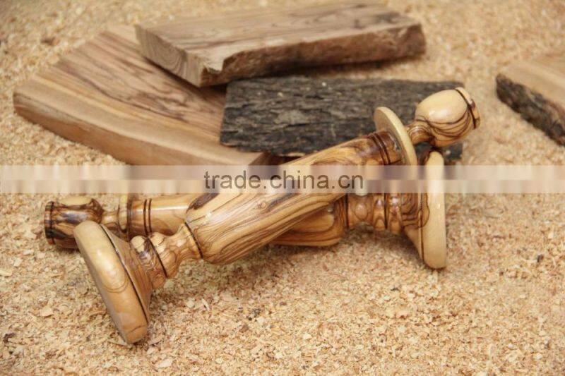 Olive Wood Carved Candle Stick