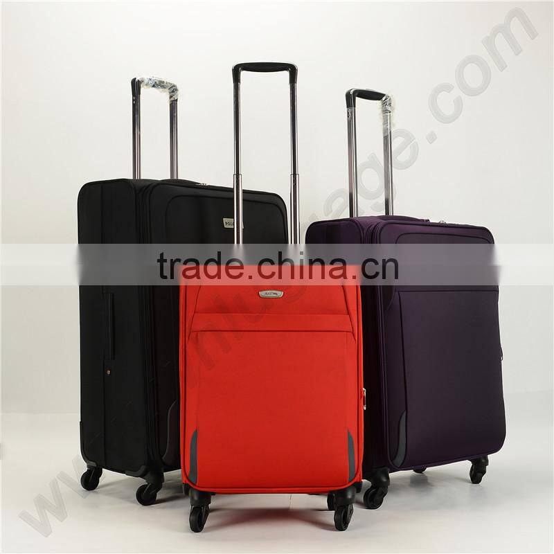 Fabric material soft suitcase, aluminum alloy trolley nylon luggage