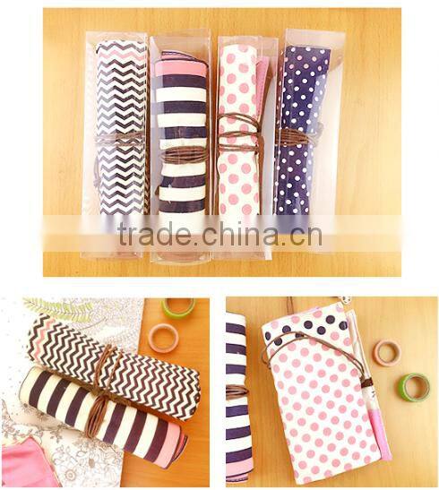 Chinese made pencil bag rolling fold up gift pencil bag;canvas Folding gift pencil bag school pencil case pen bag