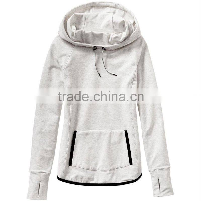 Wholesale Women's Hoodie Sweatshirts High-cut Neck Kangaroo Pocket Hoody for Female Custom