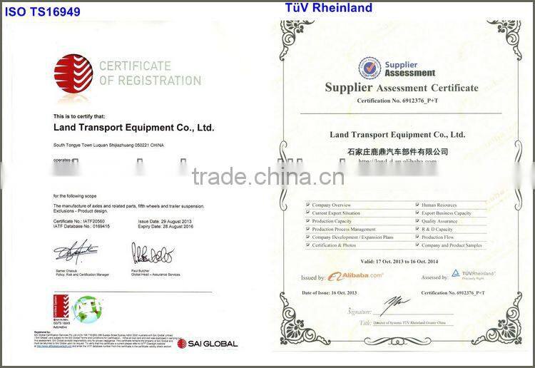 Trailer axle spare parts brake shoe, brake drum, lining