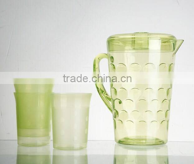 2.5L Clear Crystal cold Plastic water Pitcher/jug with cups in set