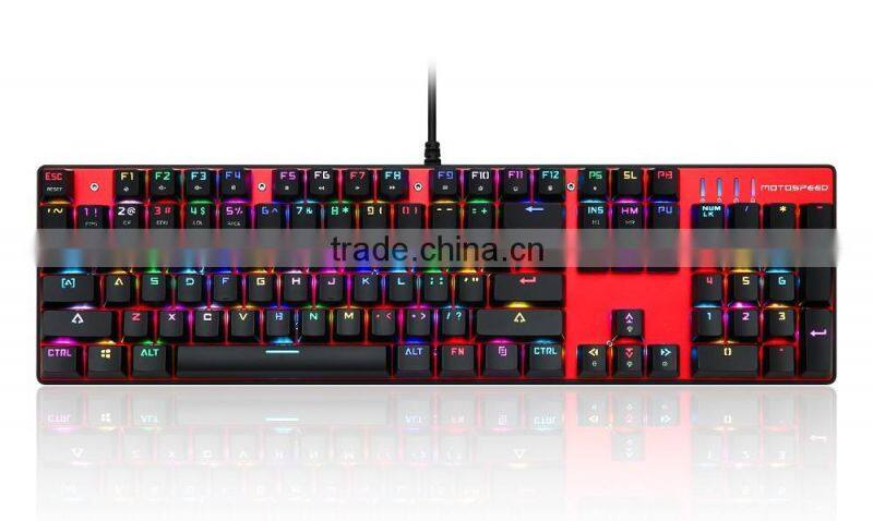 High quality suspension type RGB mechanical keyboard with aluminium alloy cover