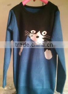 wholesale high quality cute printed women sweater