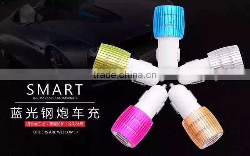 2016 wholesales newest 2 usb port metal 12 v car battery charger ,2 usb car charger