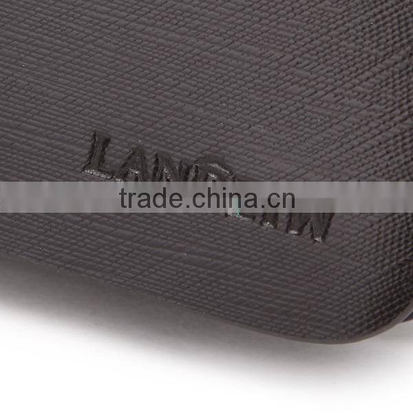 Popular Long Style Zipper Around Genuine Leather Brown Waiter Wallet