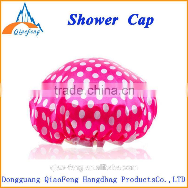 2016 Hot Selling PEVA Dot Pattern Cheap Shower Cap For Promotion