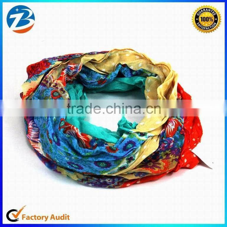 Cheap Fashion Plain Color Viscose Cotton Loop Scarf for Lady
