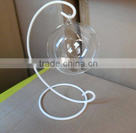 Fashion Clear Glass Round with 1 Hole Flower Plant Stand Hanging Vase Hydroponic Home Office Wedding Decor