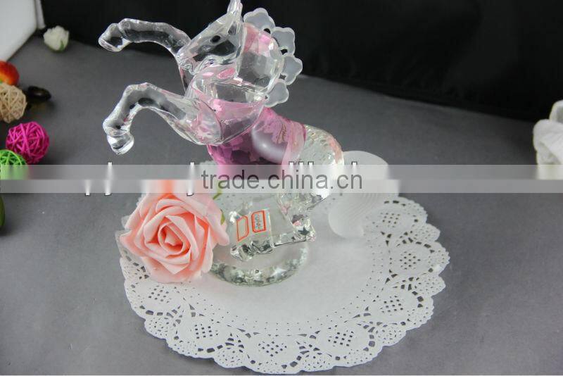 Optical K9 Crystal Horse Model with Base for Novelty Gift