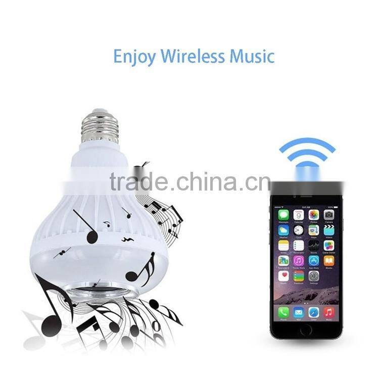 Portable wireless blurtooth LED light muisc blub stereo with ajustable brightness