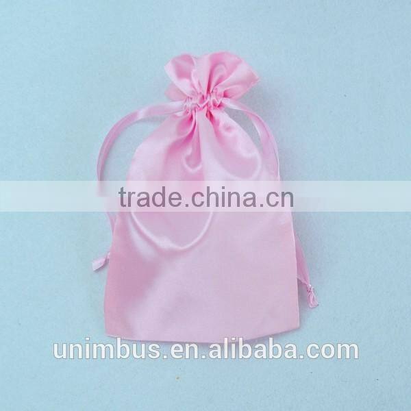 Fast cheap custom design satin decoration Drawstring hair bag