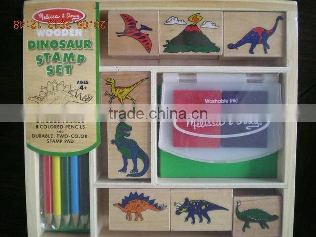 Custom Wooden stamp kit with ink pad