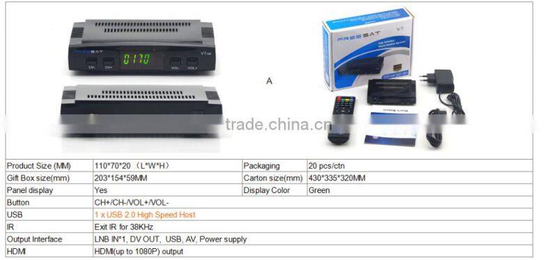 Cheap Set top box DVB-S2 Freesat V7 Full 1080P hd FTA support CCcam Newcam Powervu Biss key for Mexico