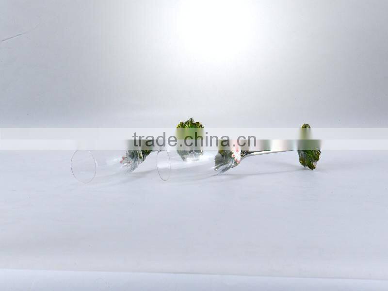 pewter design enamel color craft champagne glass