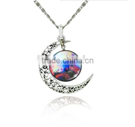 alloy moon time fashion pendant jewelry necklace